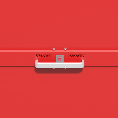 Horizontal handle on a Montel mobile storage system.