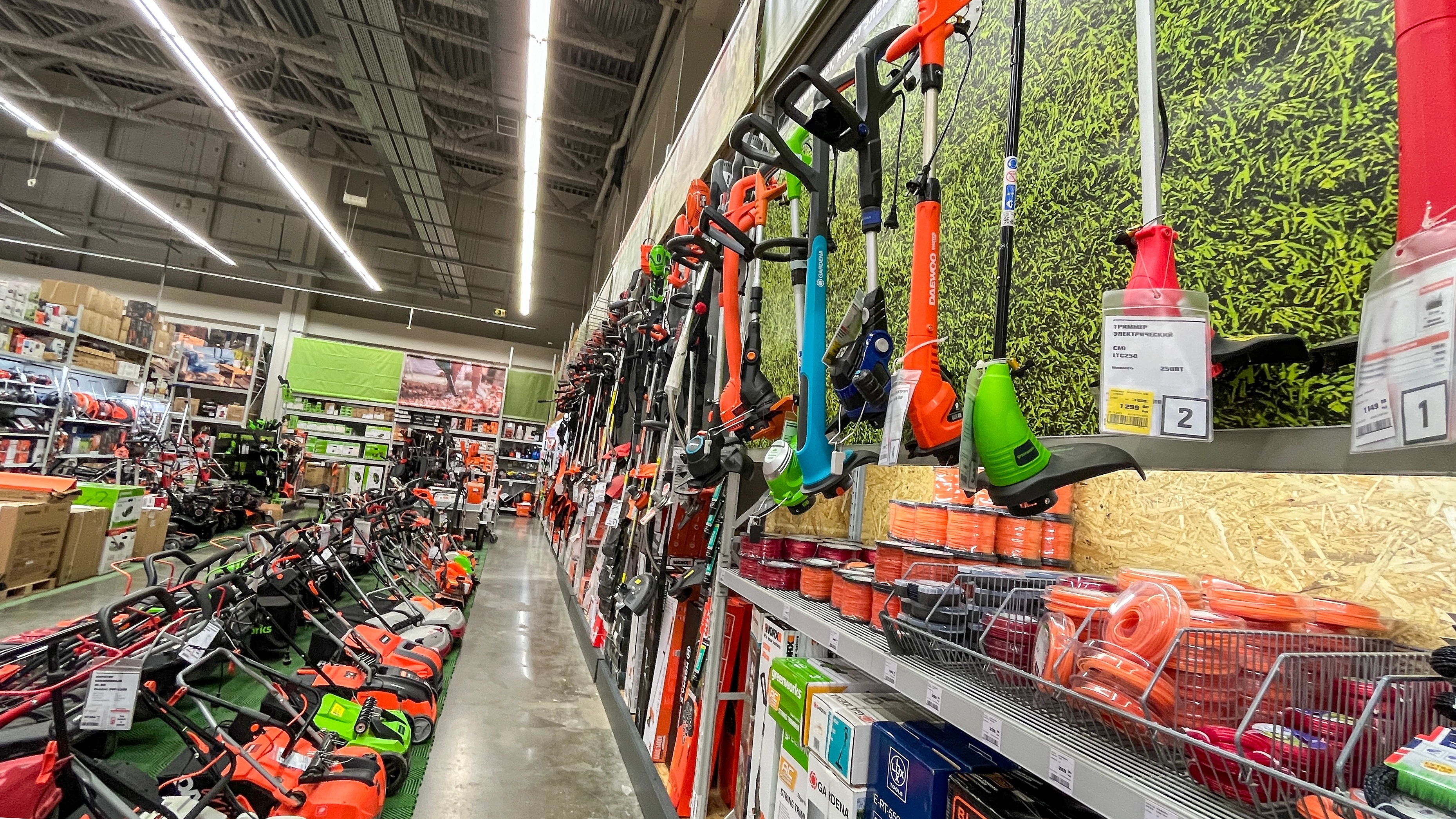 Tienda de mejoras para el hogar – sección de temporada de césped y jardín