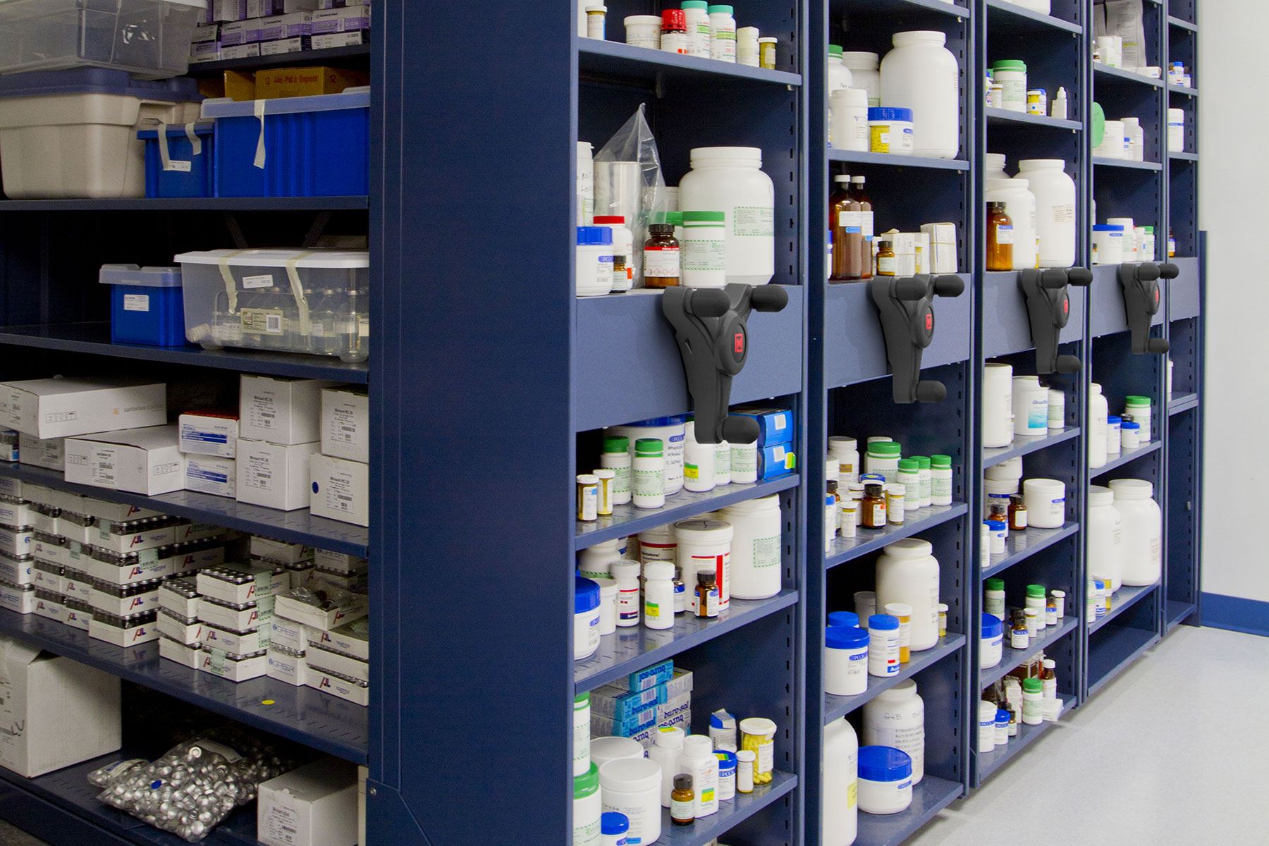 Storage system for Veterinary Pharmacy.