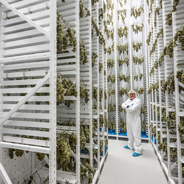 Plant drying room with Montel mobile shelving.