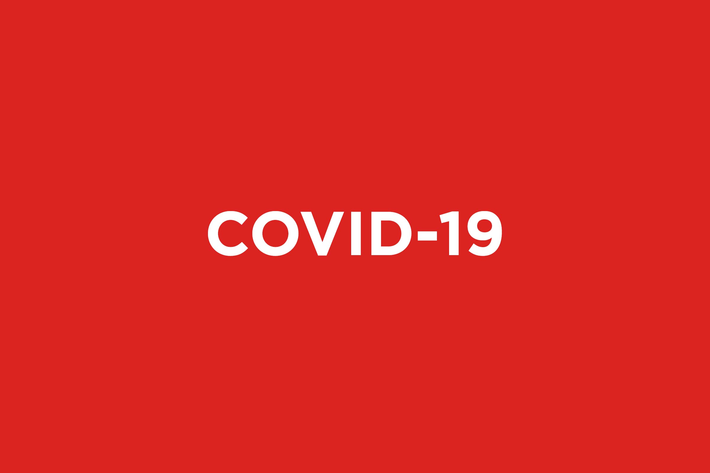 Fond rouge avec texte COVID-19.