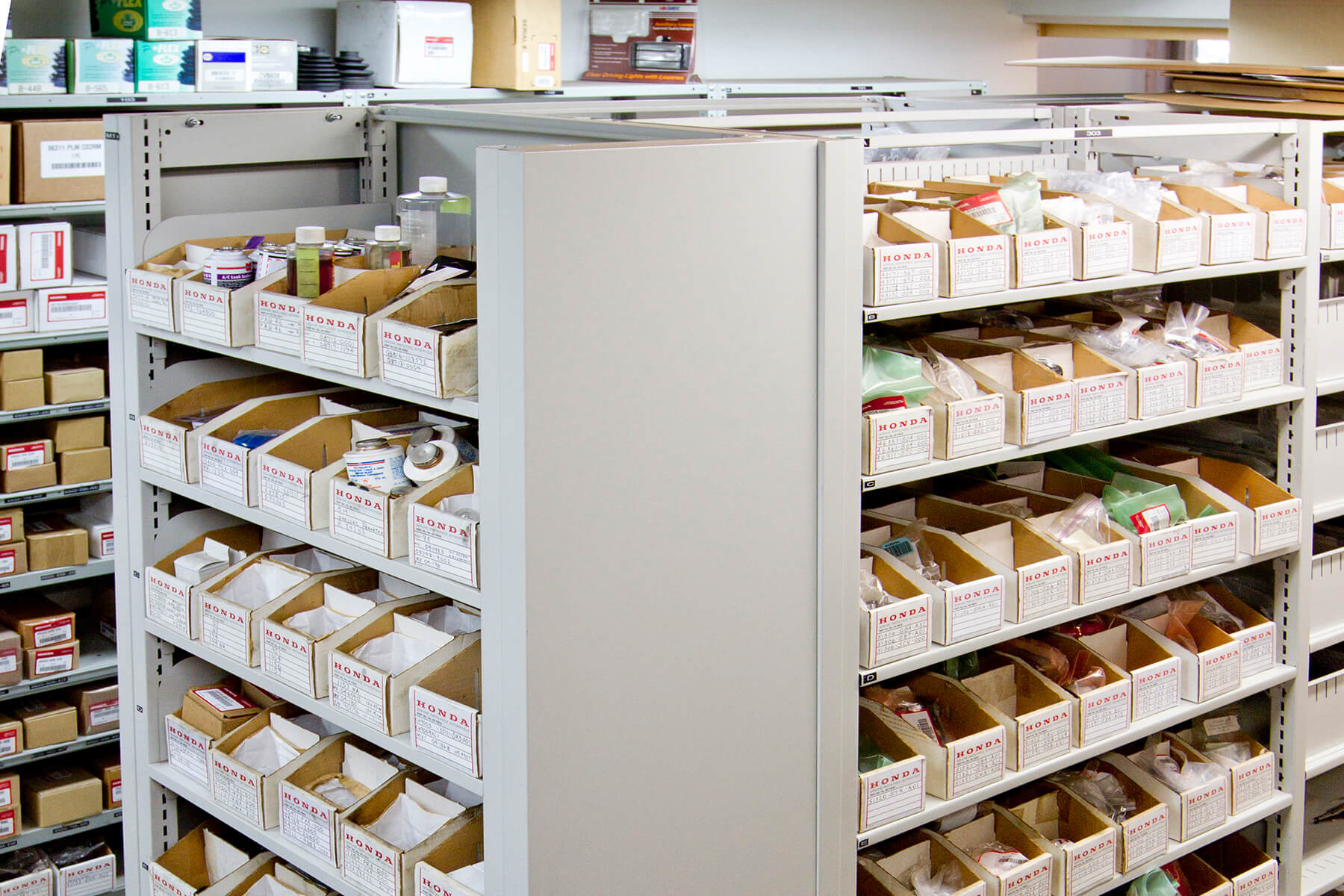 Storage system for Honda Degiro dealership.