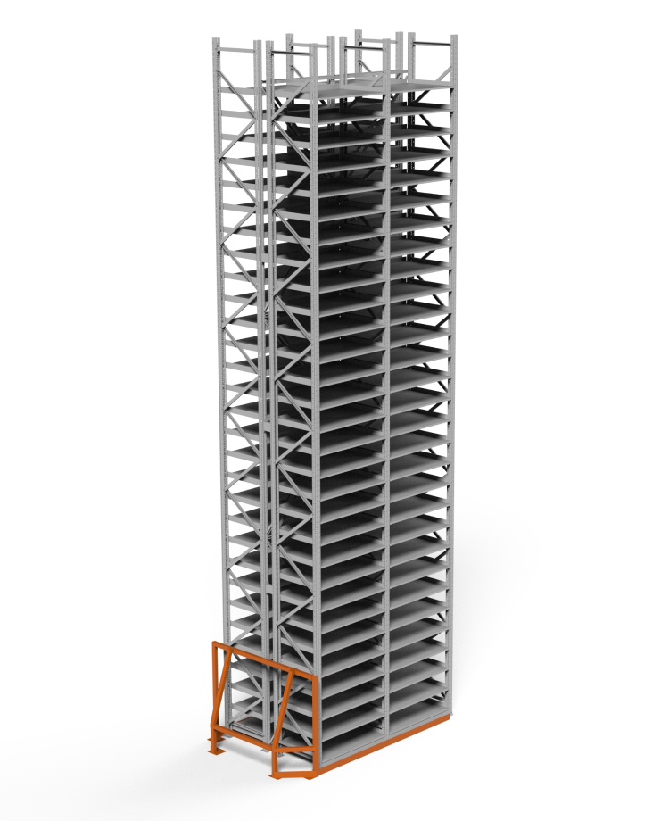 Estructura de estanter&#237;a vertical alta.