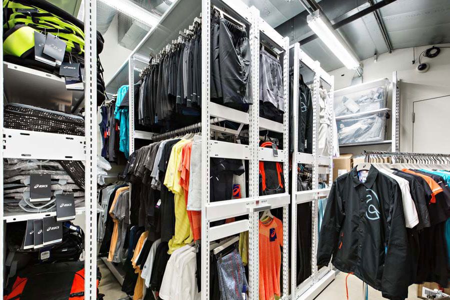 Storage for the ASICS flagship store.