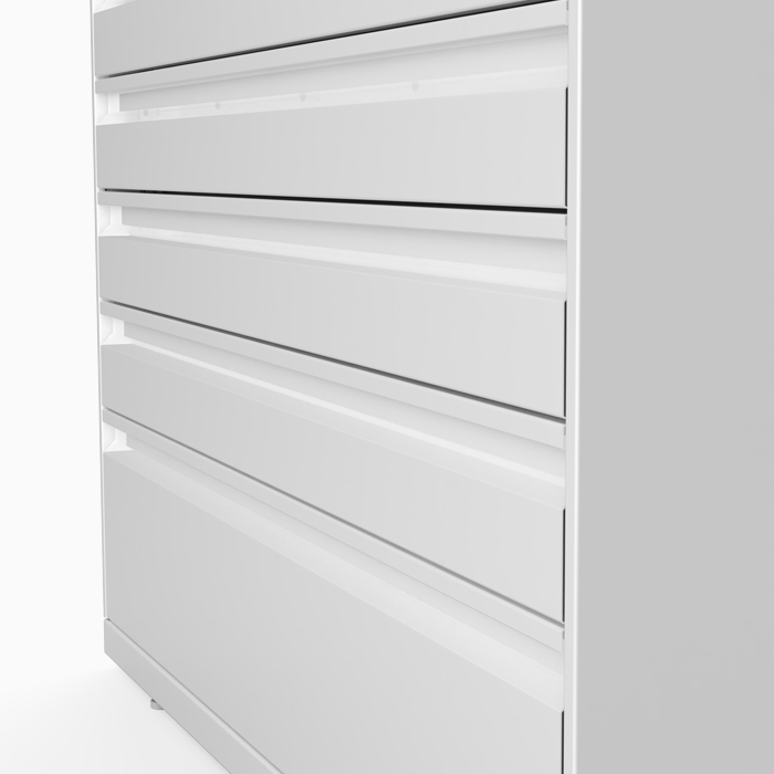 Armoire de rangement m&#233;tallique &#224; tiroirs verrouillables, con&#231;ue pour organiser des documents ou des outils.