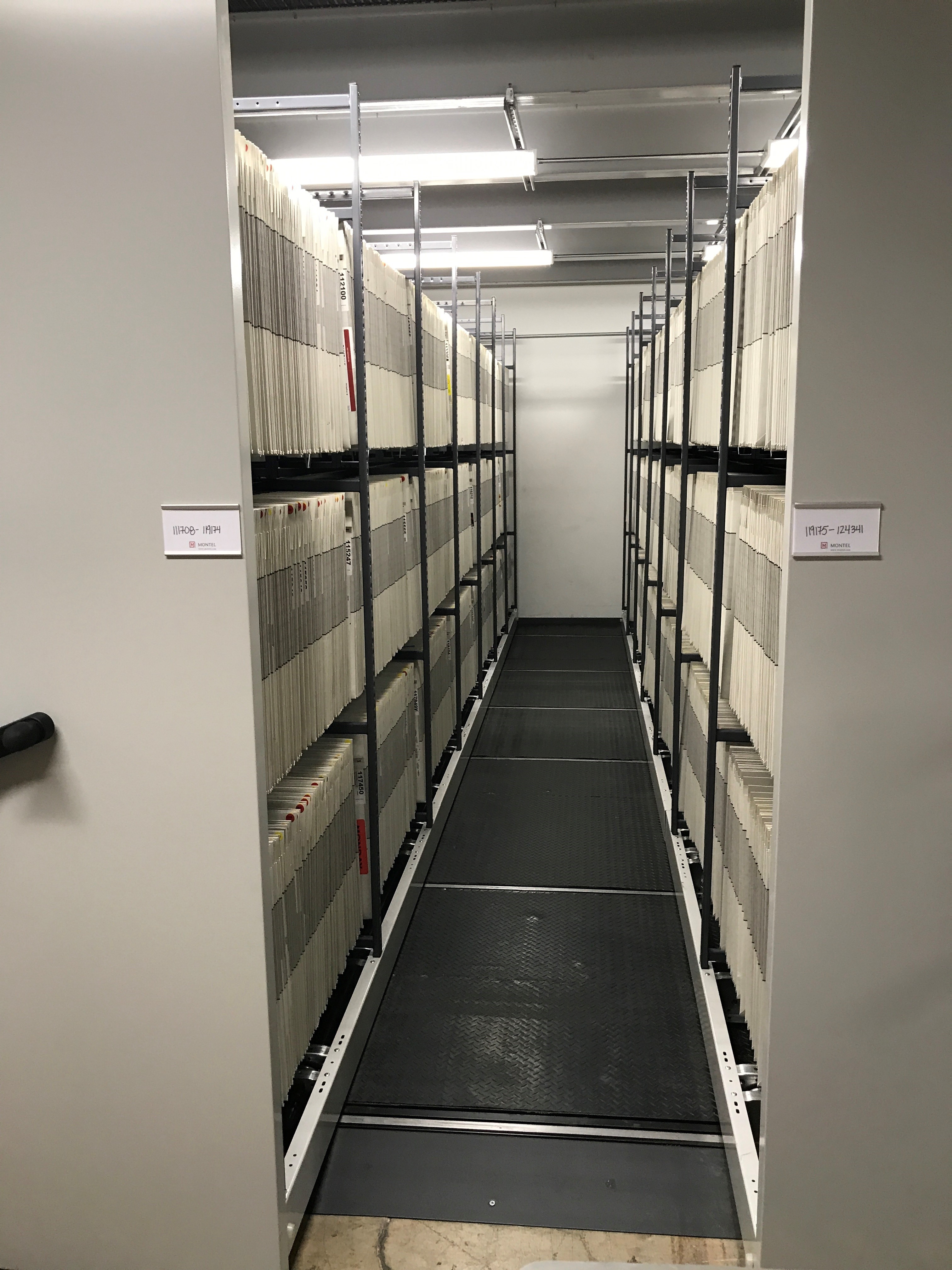 Estanter&#237;a de almacenamiento con archivos en un archivo.